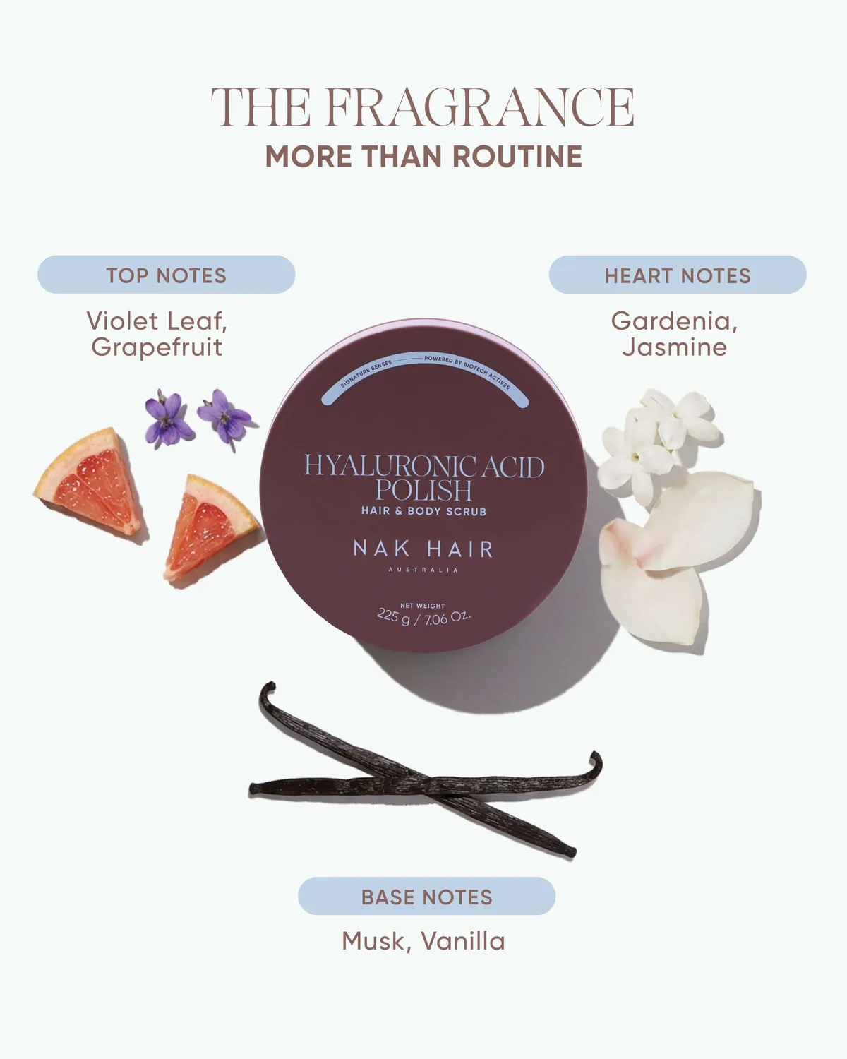 NAK Signature Hyaluronic Polish skrubb hår kropp