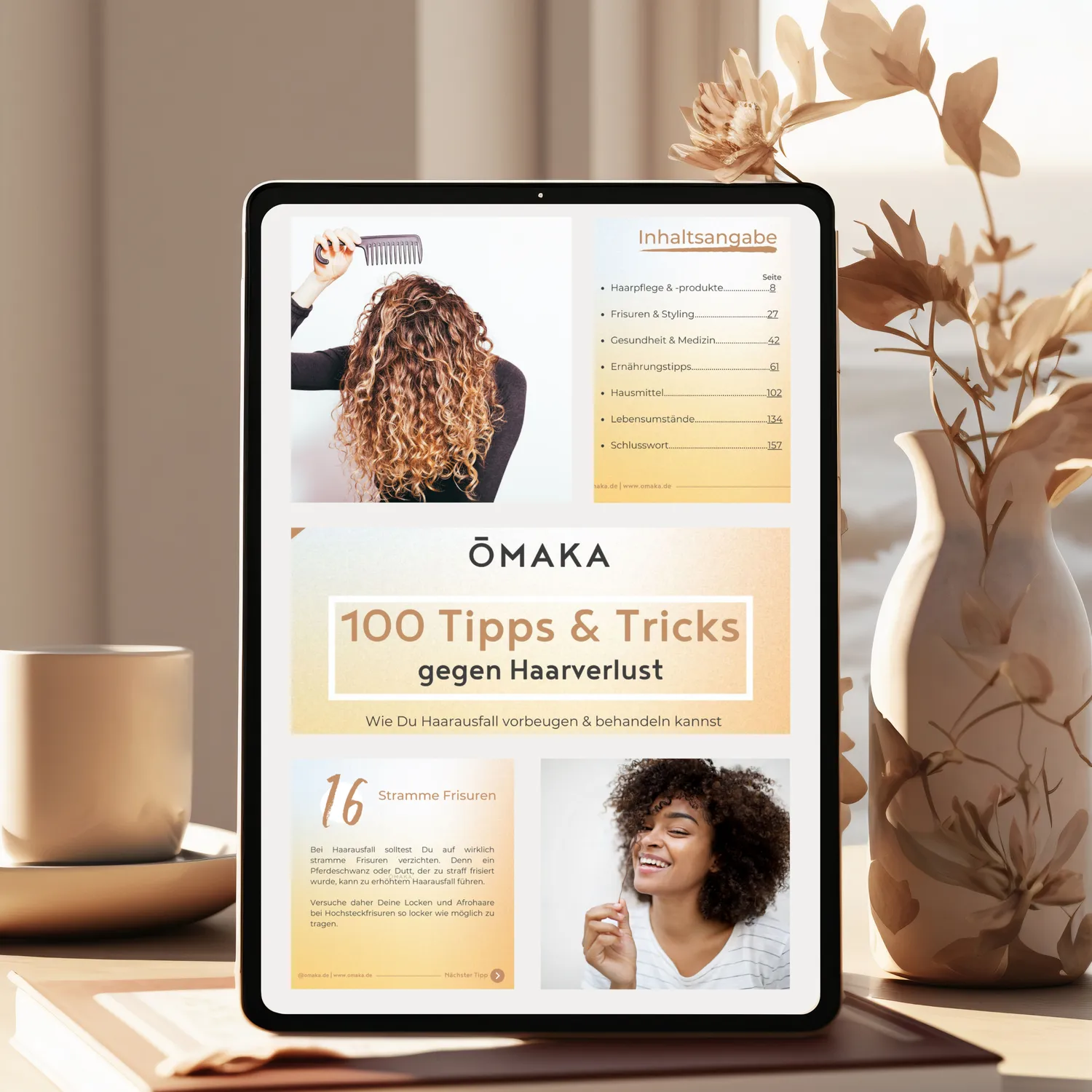 ŌMAKA Naturkosmetikk e-bok 100 tips mot hårtap