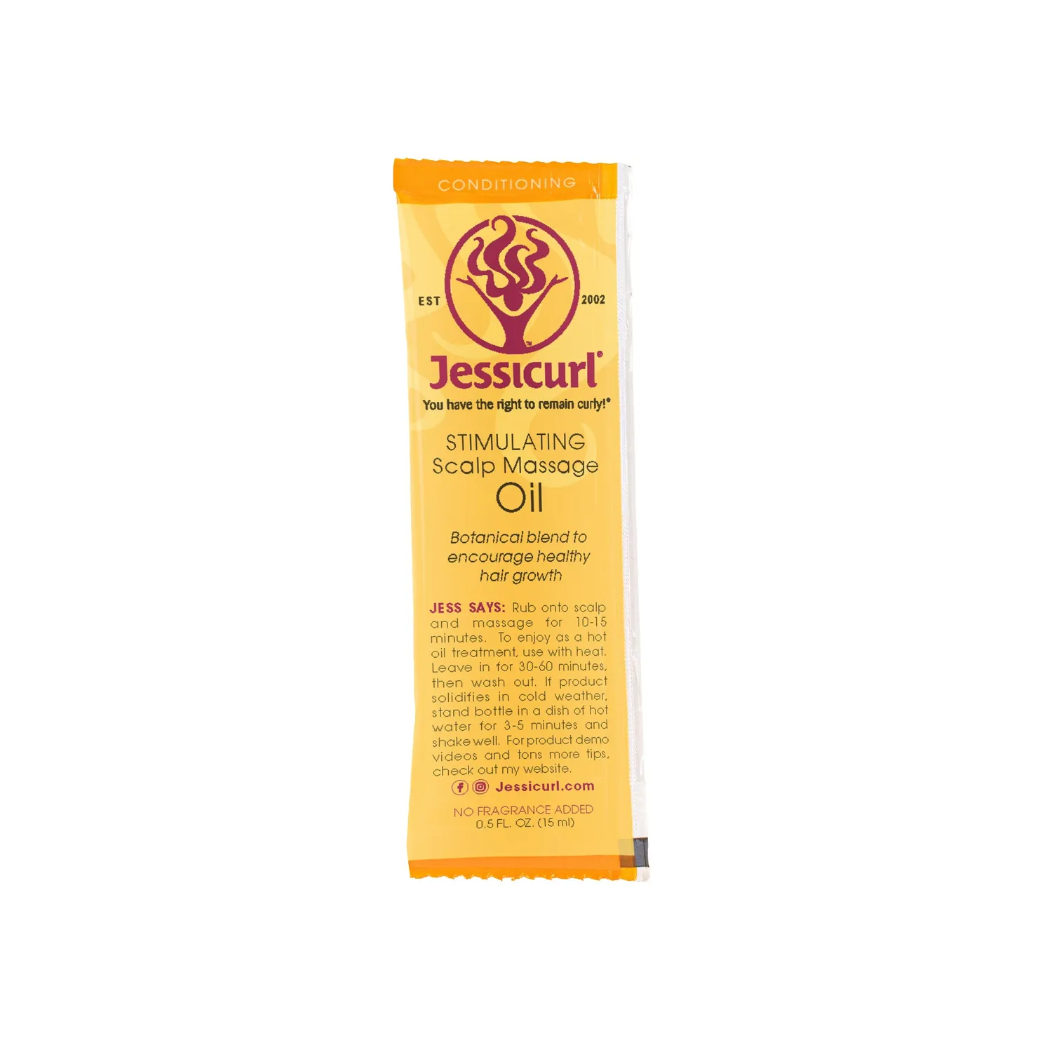 Jessicurl Stimulating Scalp Massage Oil 2 oz uparfymert