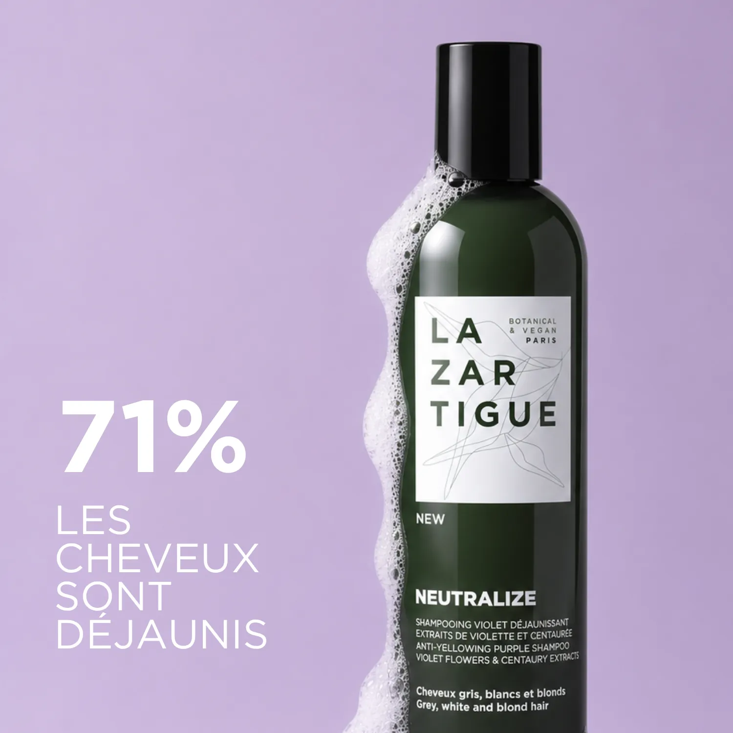 Lazartigue Neutralize lillasjampo 250 ml mot gult skjær