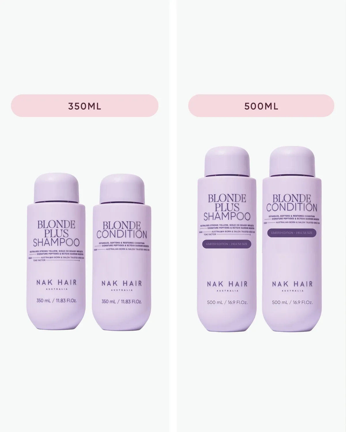 NAK Blonde Plus Duo sjampo balsam 2x500ml blondt