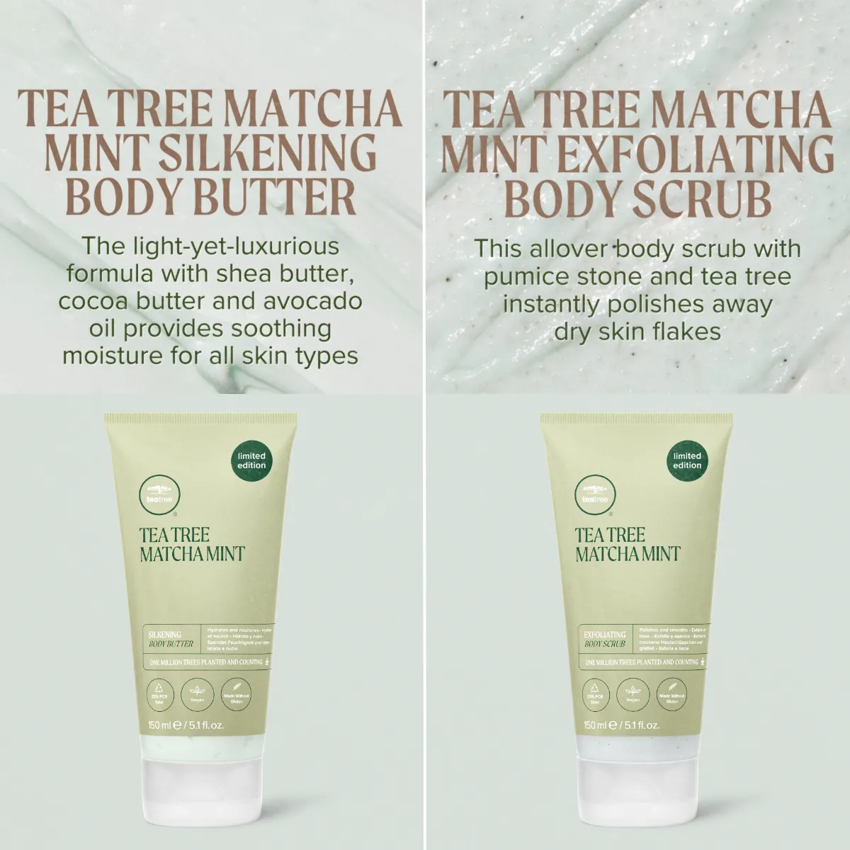 Paul Mitchell Tea Tree Matcha Mint kroppssett skrubb + krem