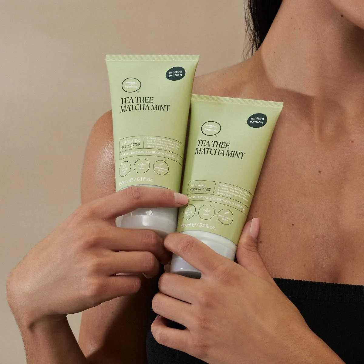 Paul Mitchell Tea Tree Matcha Mint kroppssett skrubb + krem