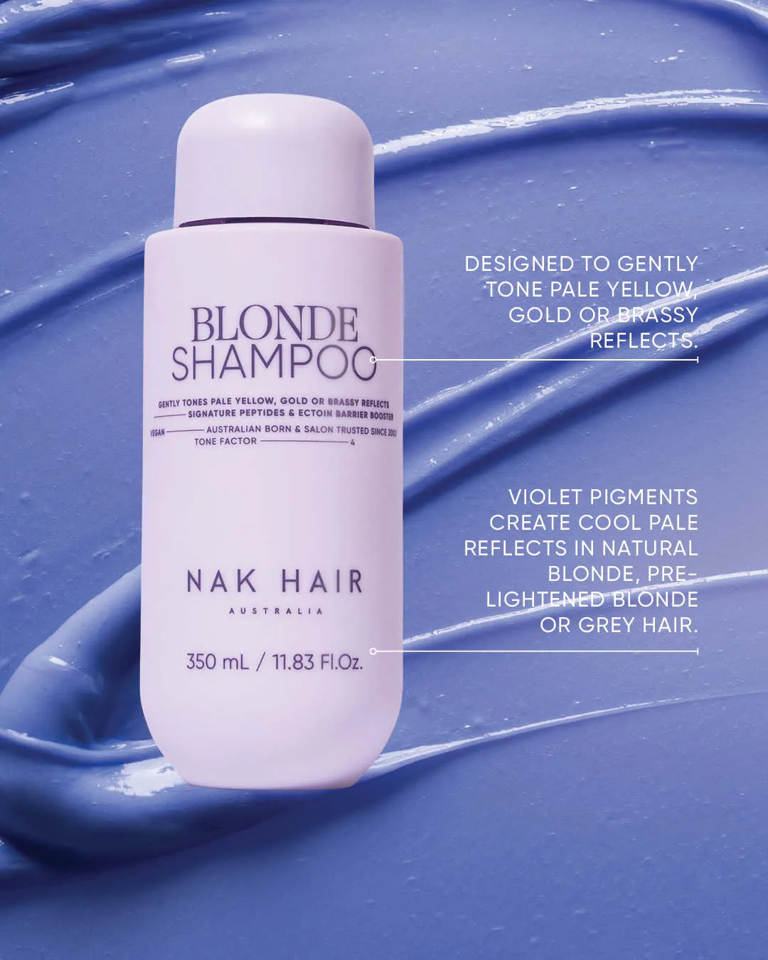 NAK Blonde Shampoo sølvsjampo tone 4/10