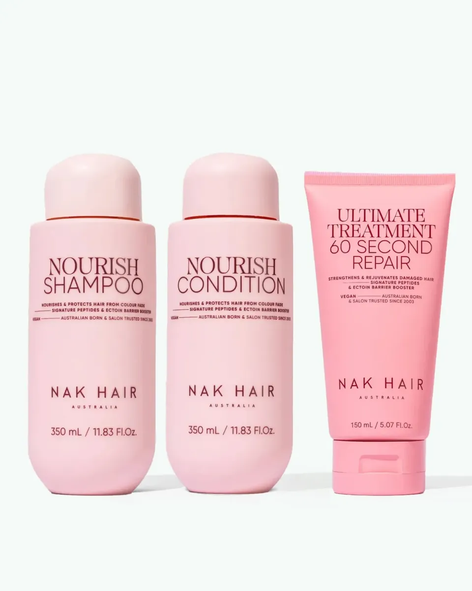NAK Nourish Signature Edit hårpleiesett 3 trinn næring