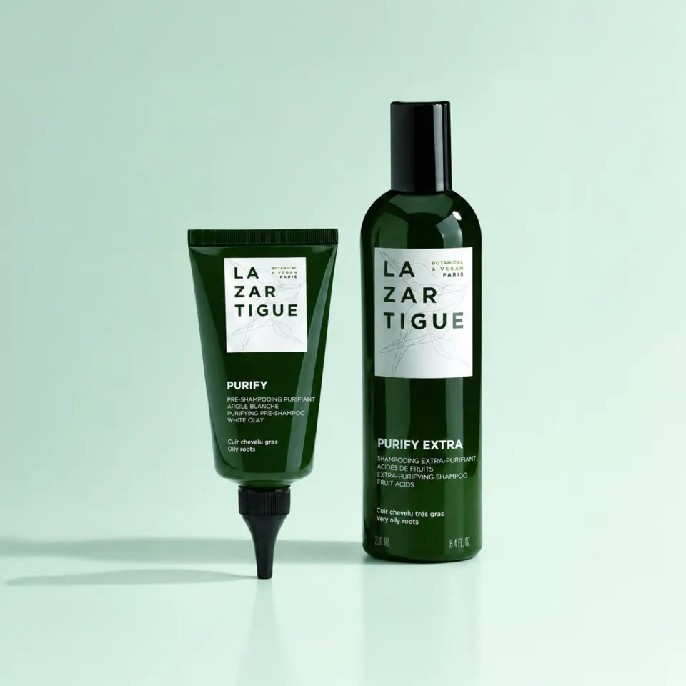 Lazartigue Purifiant Duo sjampo fett hodebunn rens