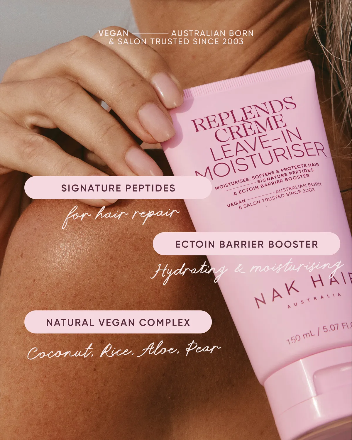 NAK Replends Crème Leave-In Moisturiser hårkrem for tørt hår