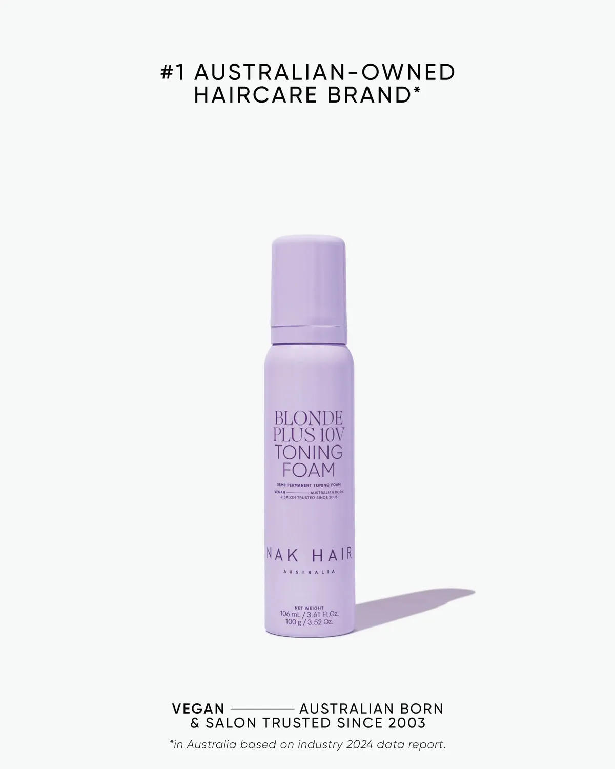 NAK Blonde Plus 10V toning foam blondt hår