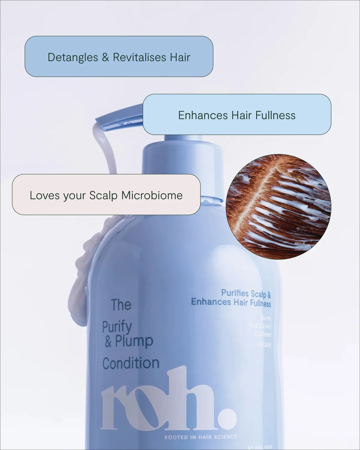 NAK ROH Purify Plump Condition balsam fet hodebunn