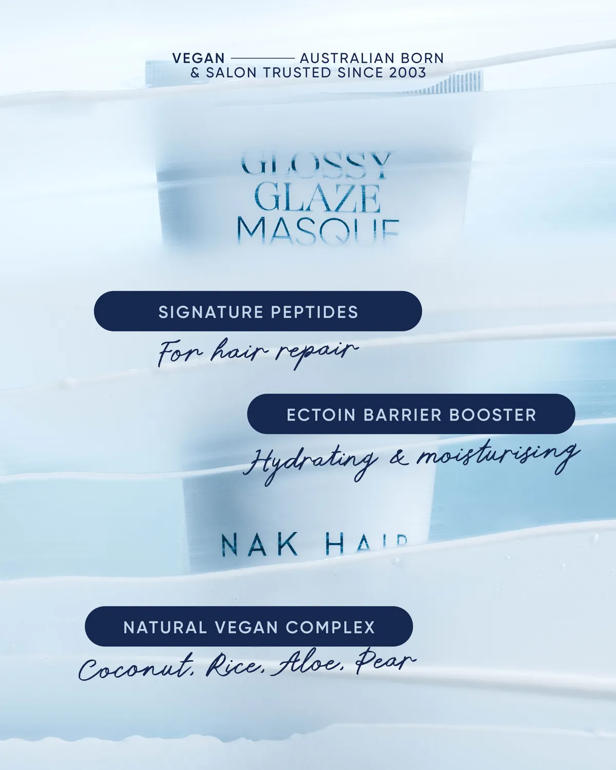 NAK Signature Glossy Glaze Masque hårmaske mini glans