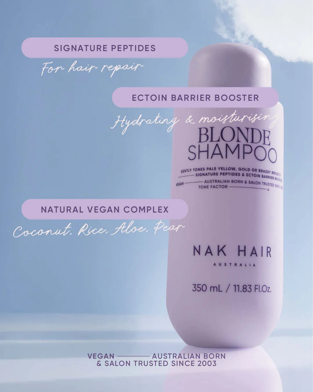 NAK Blonde Shampoo sølvsjampo tone 4/10
