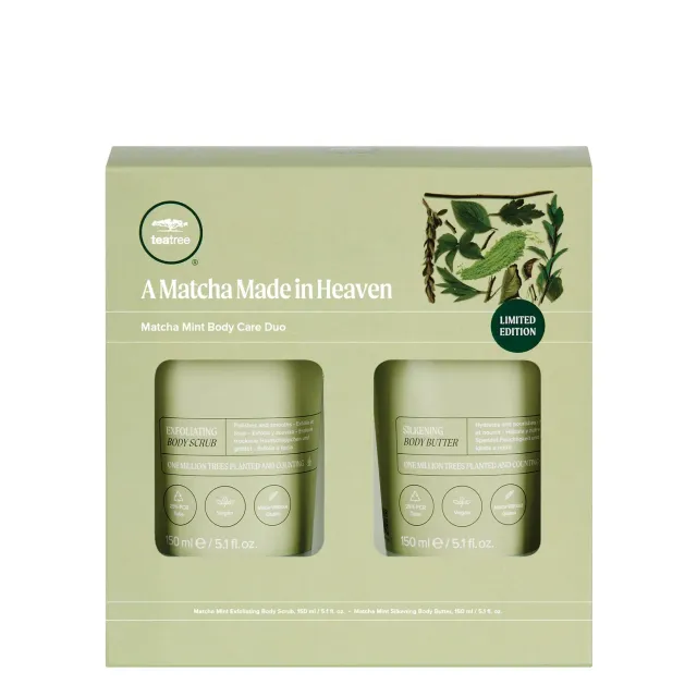 Paul Mitchell Tea Tree Matcha Mint kroppssett skrubb + krem