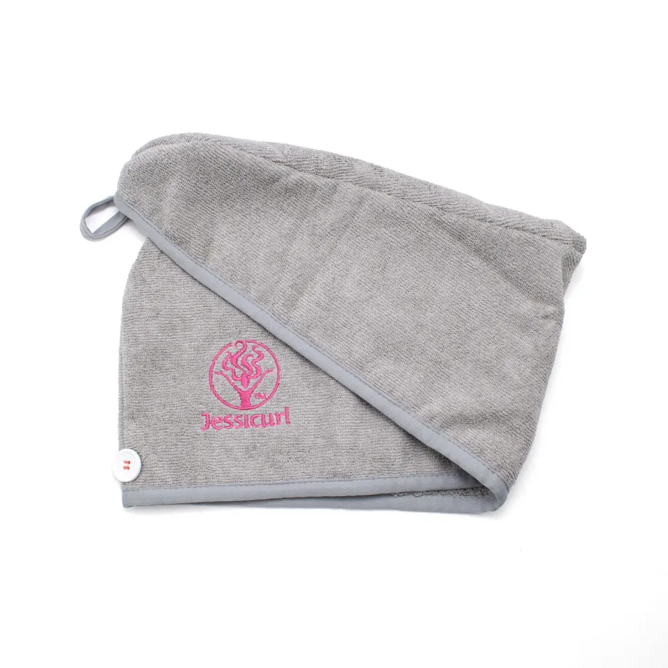 Jessicurl Microfiber Twisted hårhåndkle grått antifrizz