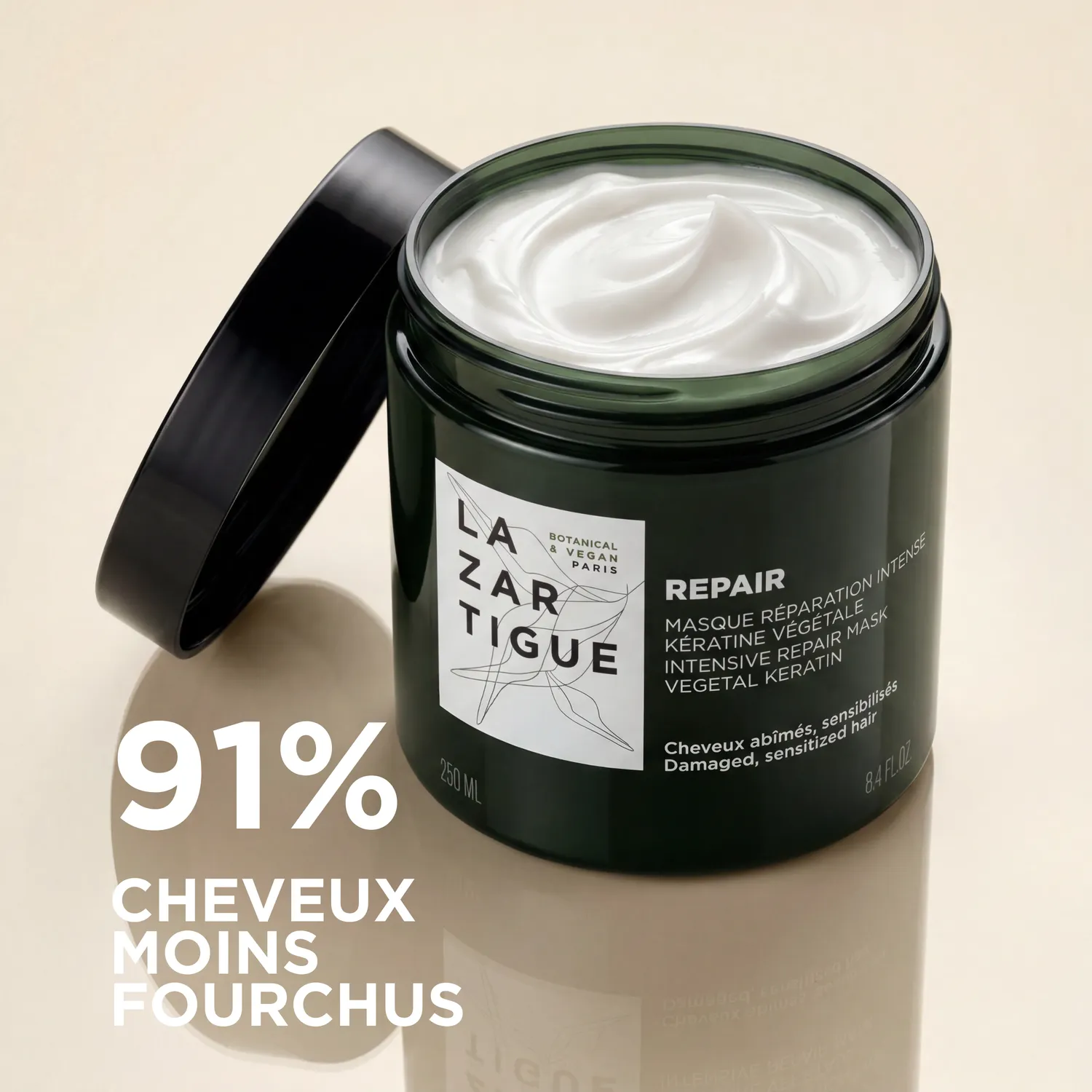 Lazartigue Masque Repair hårmaske 250 ml skadet hår
