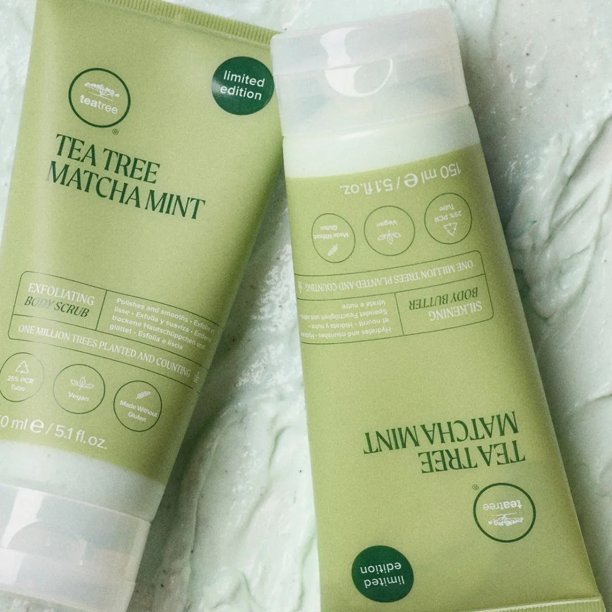 Paul Mitchell Tea Tree Matcha Mint kroppssett skrubb + krem