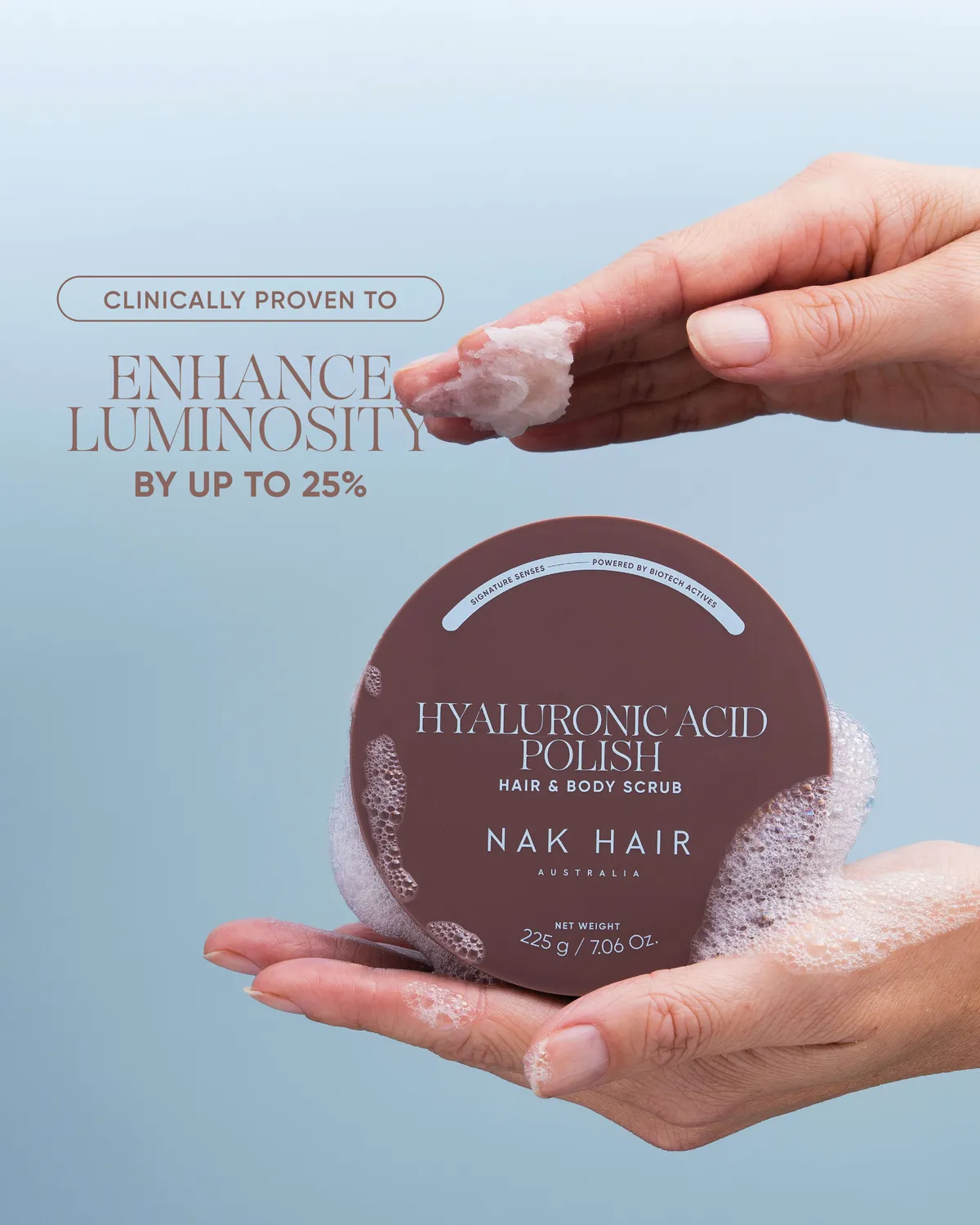 NAK Signature Hyaluronic Polish skrubb hår kropp