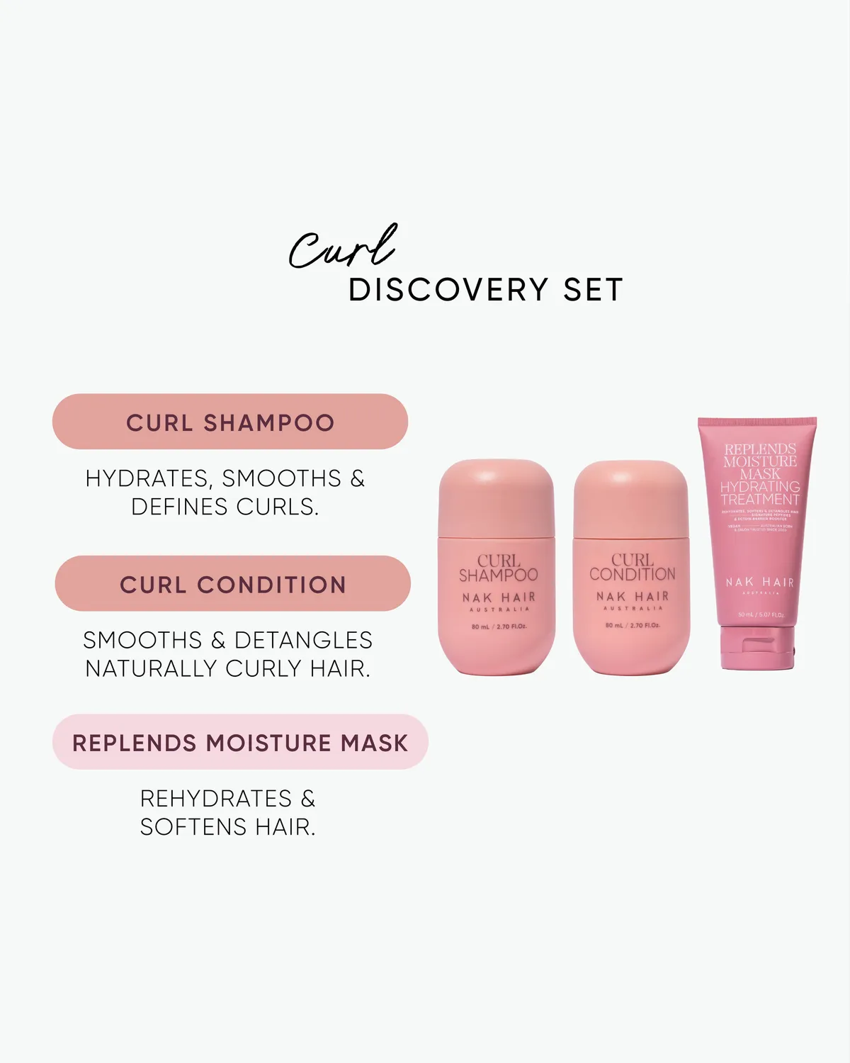 NAK Curl Discovery krøllesett 3-steg for definisjon