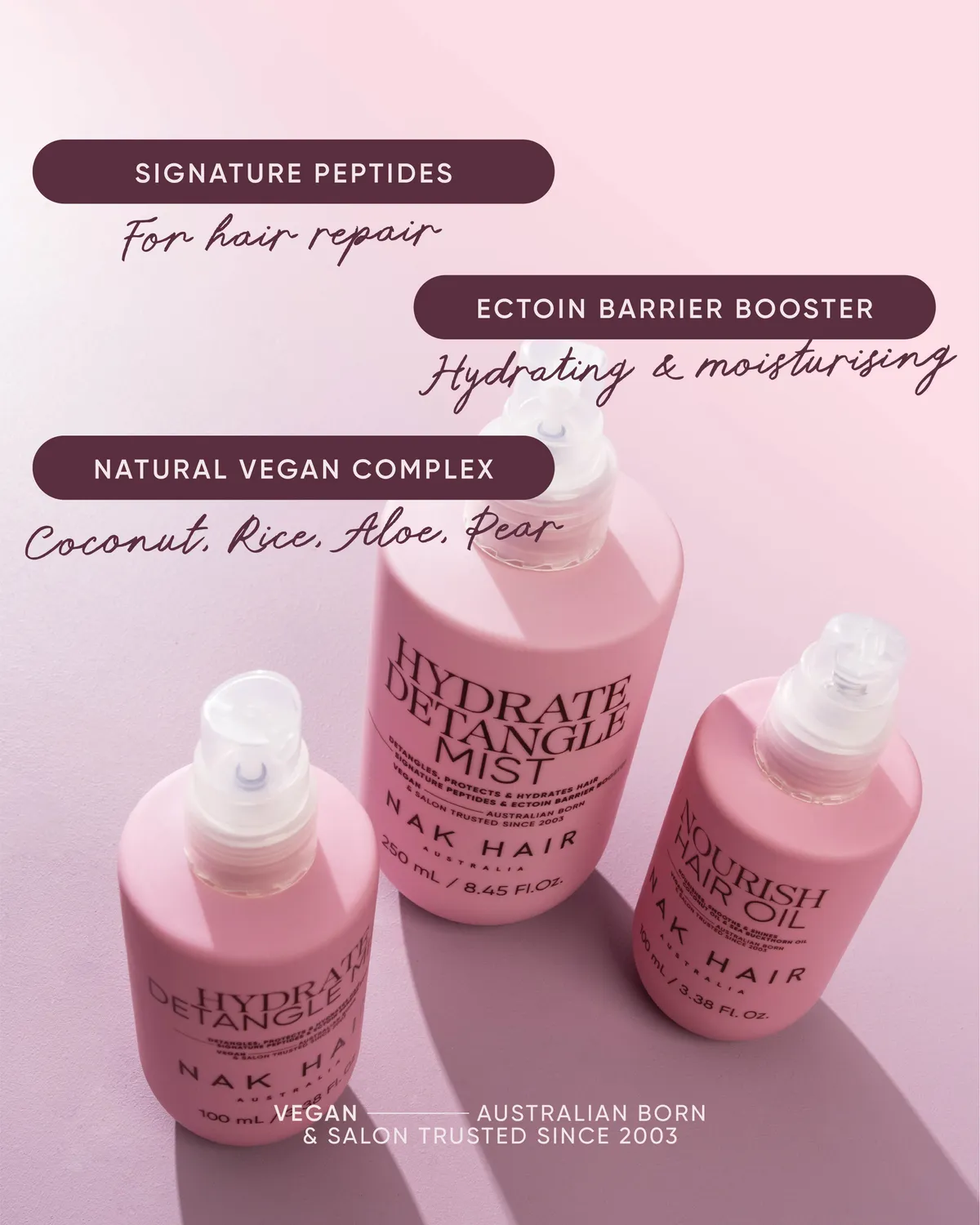 NAK Hydrate Detangle Mist flokespray 100 ml fukt