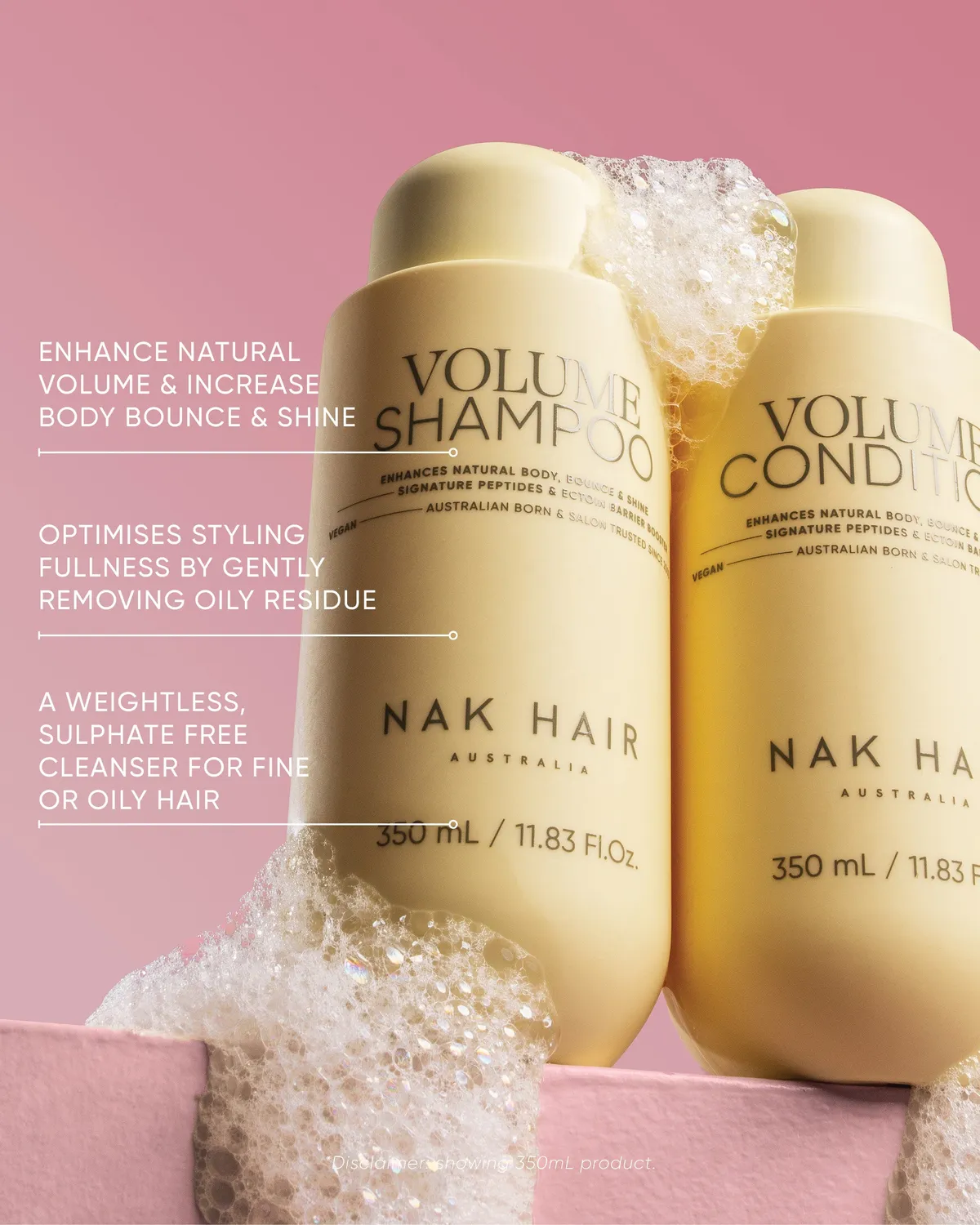 NAK Volume Duo sjampo balsam 2x500ml tynt hår