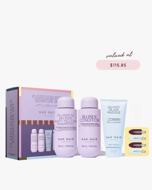 NAK Signature Holiday Platinum Blonde Trio with Gift blondsett