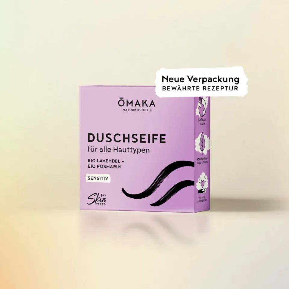 ŌMAKA dusjsåpe tørr hud rosmarin lavendel fast såpe