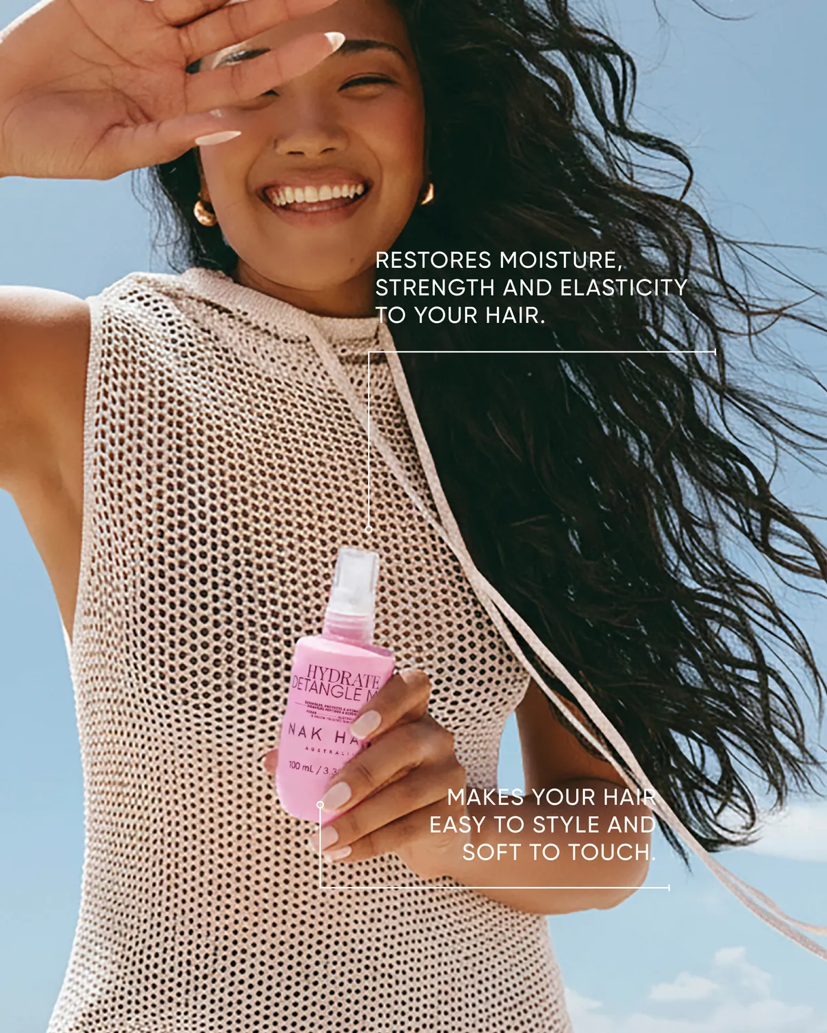 NAK Hydrate Detangle Mist flokespray 100 ml fukt